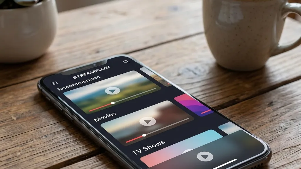 Smartphone displaying IPTV app interface